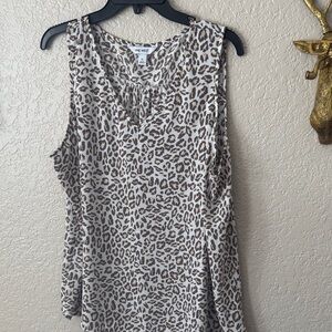 Nine West Animal Print Sleeveless Blouse